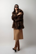 FUR COAT WITH COLLAR