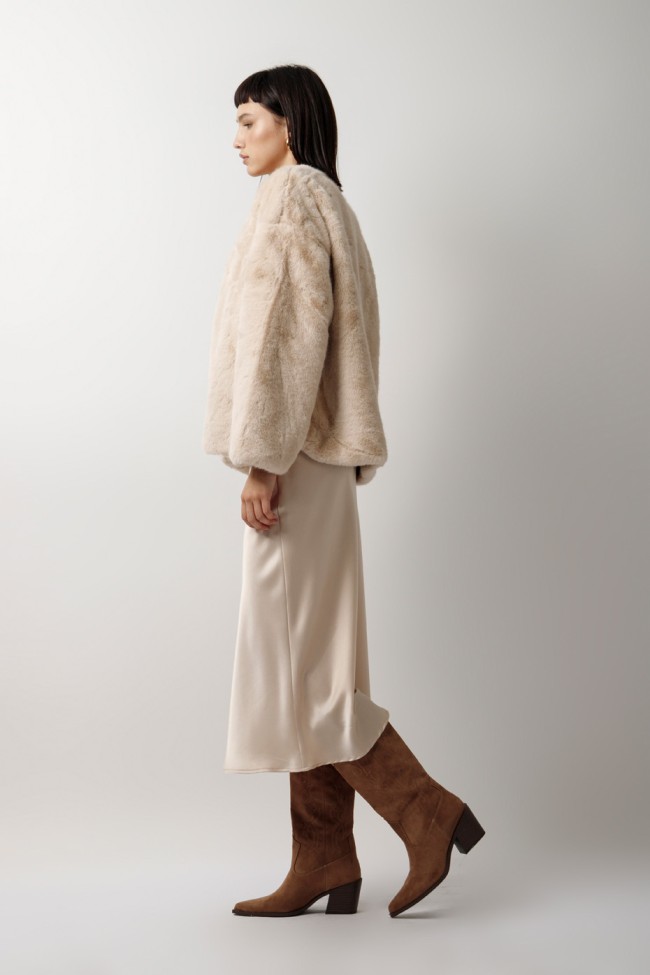 SHORT FUR OVERALL WITH SIDE POCKETS