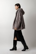 FUR COAT WITH HOOD