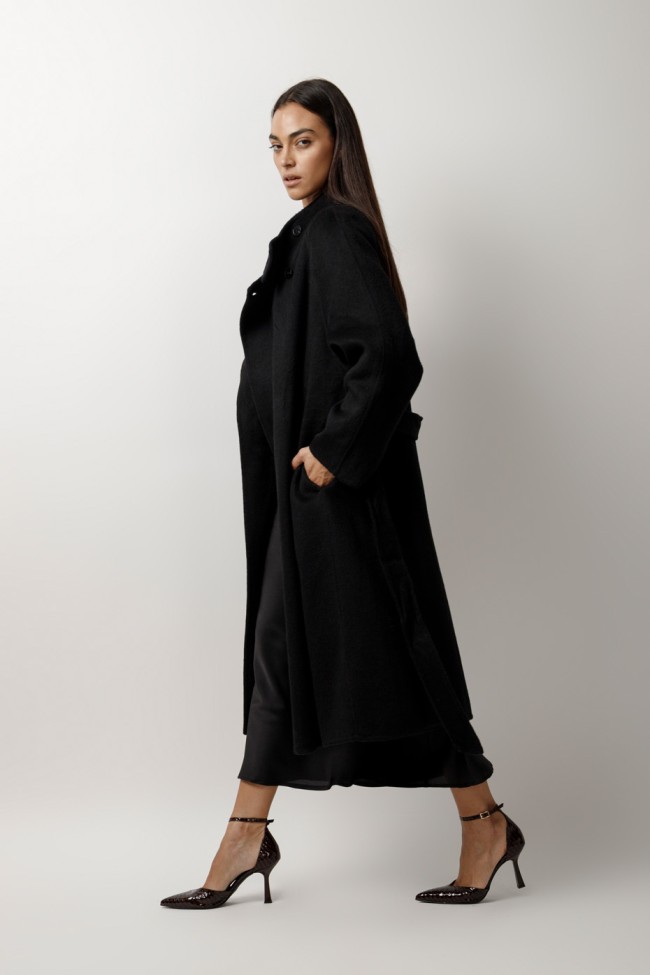 ΠΑΛΤΟ ΜΟΝΟΧΡΩΜΟ OVERSIZED ΜΕ ΖΩΝΗ