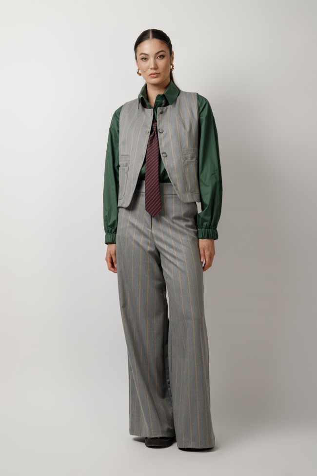STRIPED VEST WITH POCKETS
