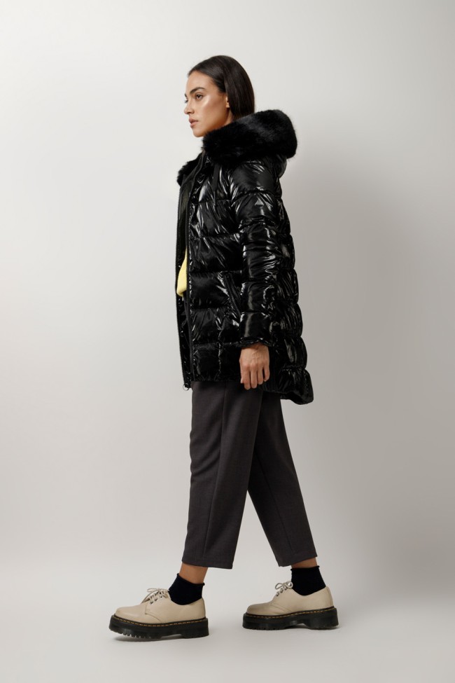 LONG JACKET WITH FUR HOOD