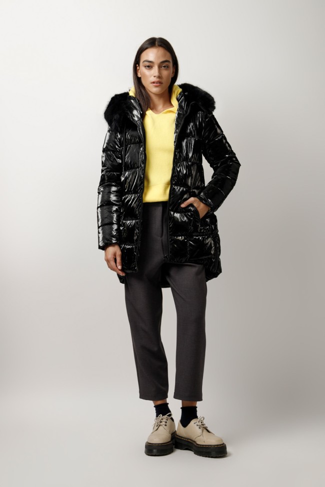 LONG JACKET WITH FUR HOOD