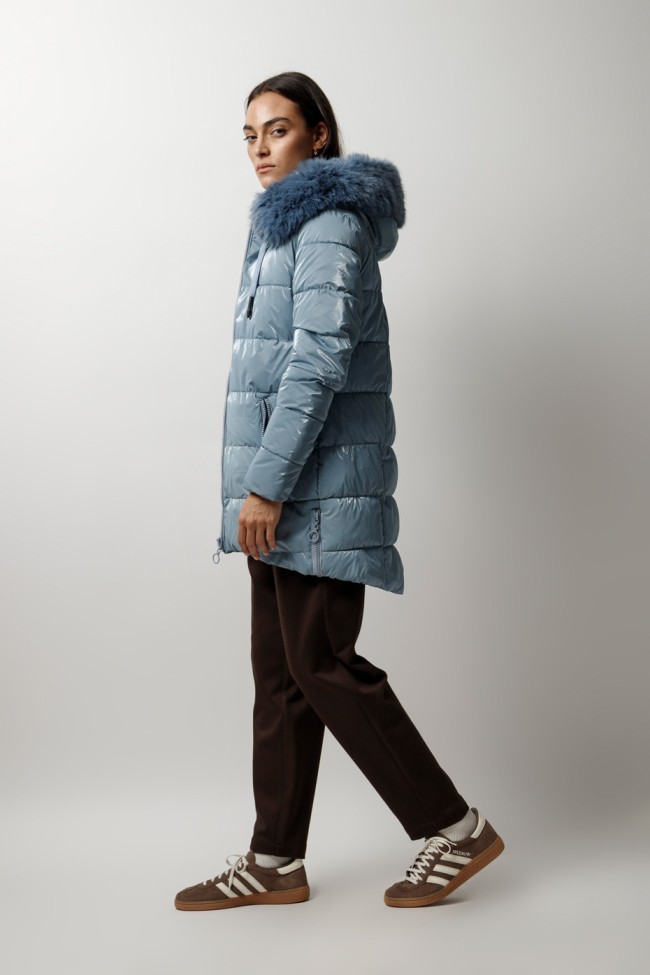 LONG JACKET WITH FUR HOOD