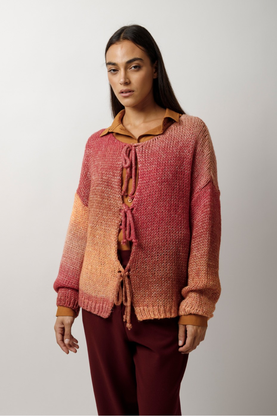 KNITTED CARDIGAN WITH TIE