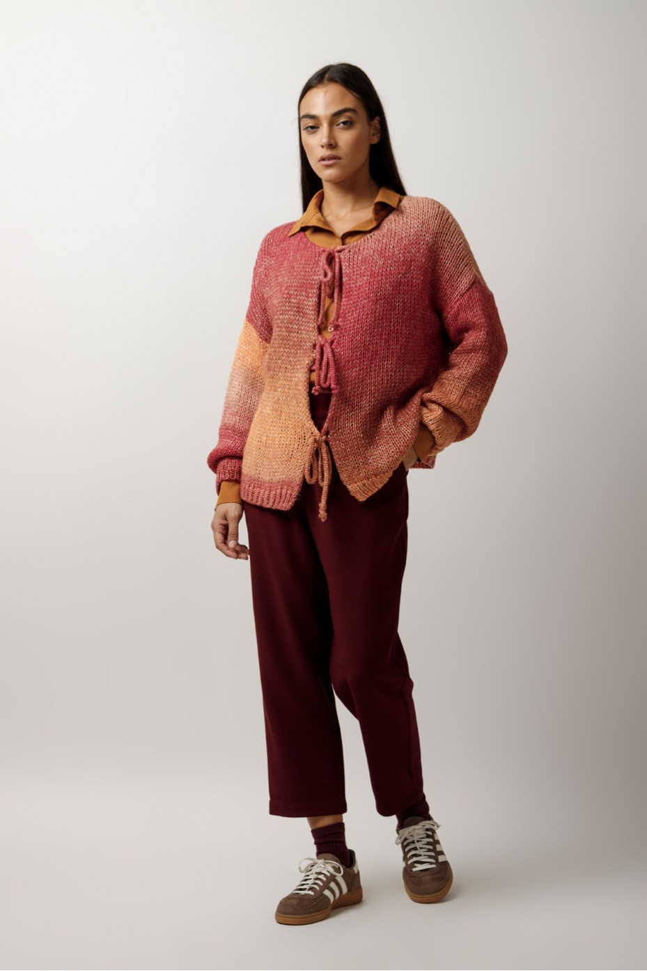 KNITTED CARDIGAN WITH TIE