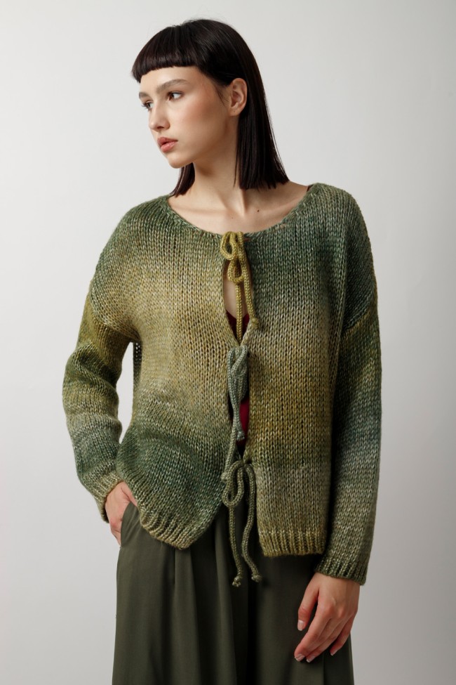 KNITTED CARDIGAN WITH TIE