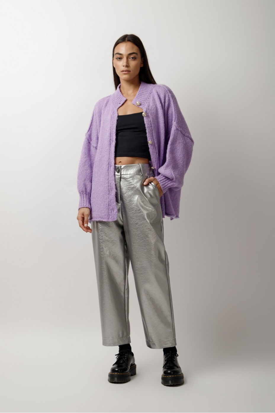 OVERSIZED KNITTED CARDIGAN WITH BUTTONS