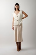 SLEEVELESS KNITTED CARDIGAN WITH BUTTONS