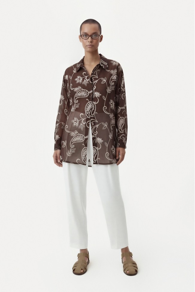 LONG SLEEVE SHIRT WITH EMBROIDERY
