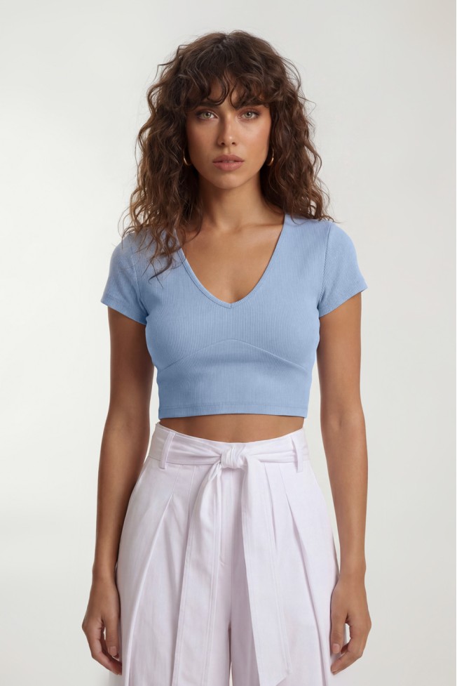 ΜΠΛΟΥΖΑ CROP V ΕΛΑΣΤΙΚΗ