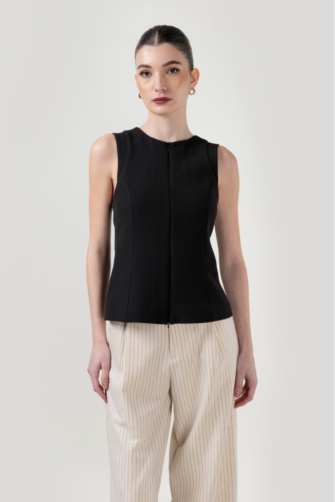 SLEEVELESS TOP WITH ZIPPER