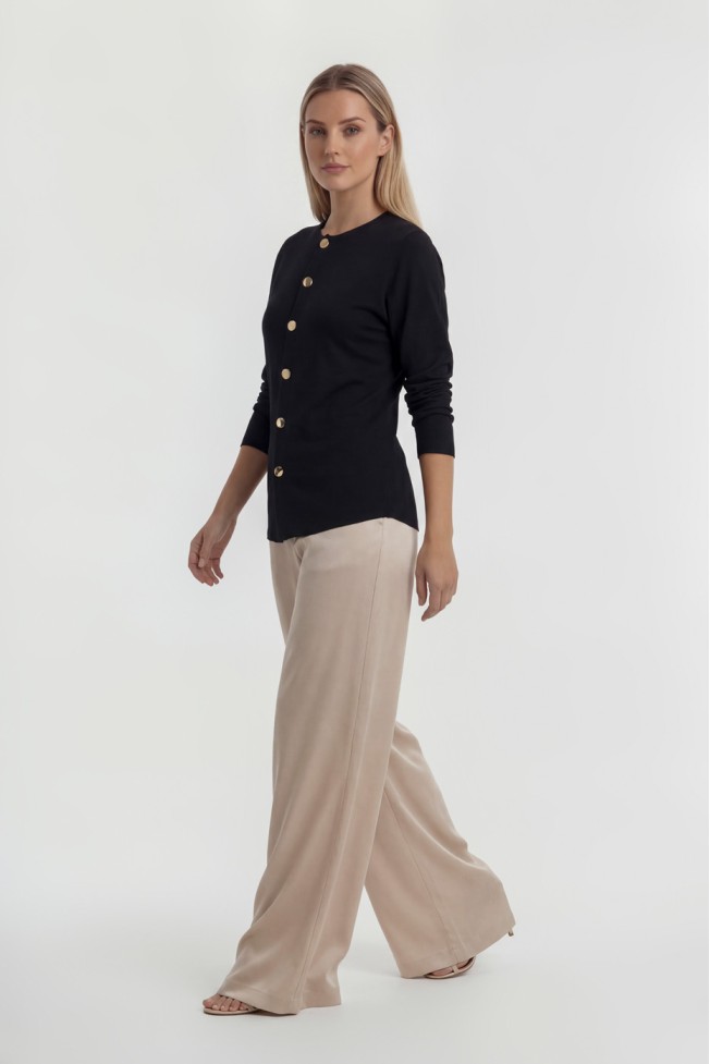 BLOUSE WITH BUTTONS AND BELT