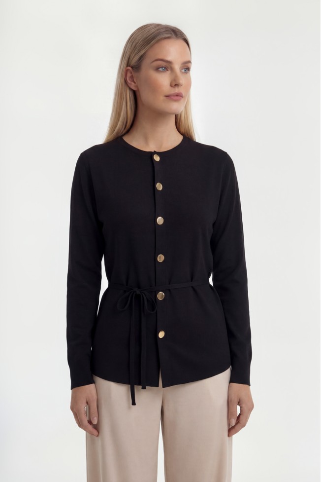 BLOUSE WITH BUTTONS AND BELT