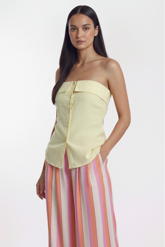 ΜΠΛΟΥΖΑ STRAPLESS ΜΕ ΚΟΥΜΠΙΑ