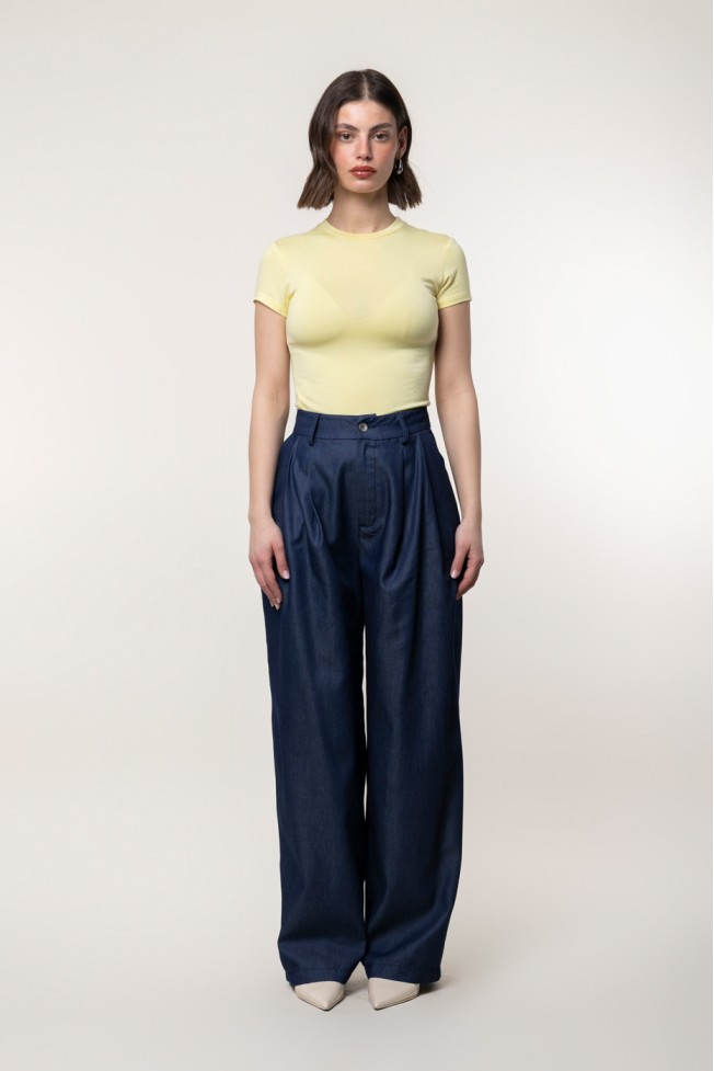 ΠΑΝΤΕΛΟΝΙ DENIM WIDE LEG ΜΕ ΠΙΕΤΕΣ