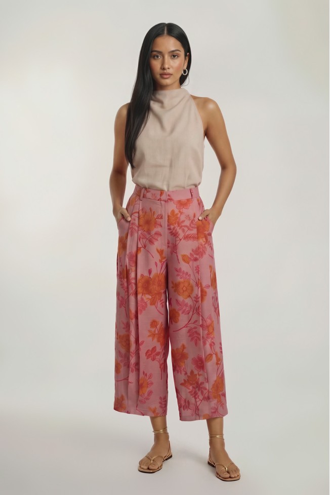 PRINTED BAGGY PANTS WITH ELASTIC