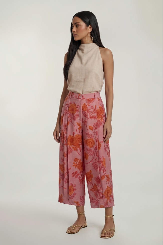PRINTED BAGGY PANTS WITH ELASTIC