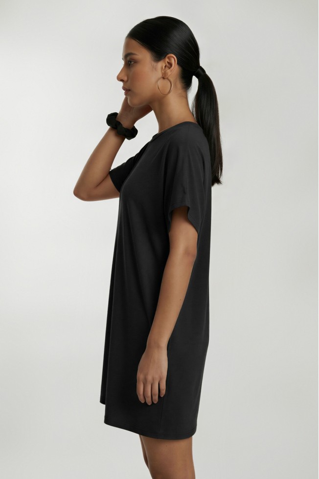 WIDE ELASTIC MINI DRESS