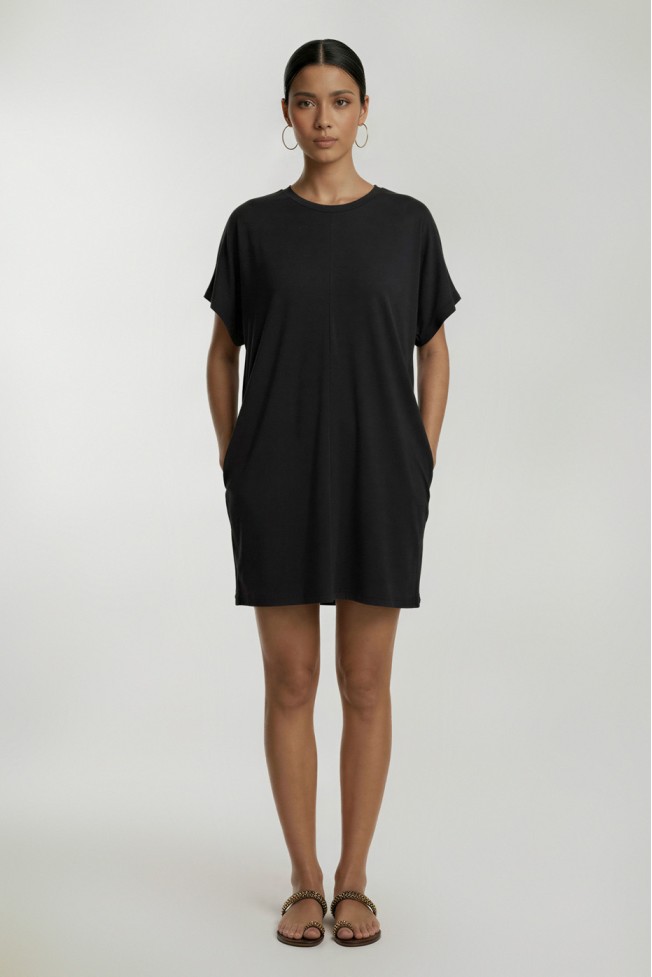 WIDE ELASTIC MINI DRESS