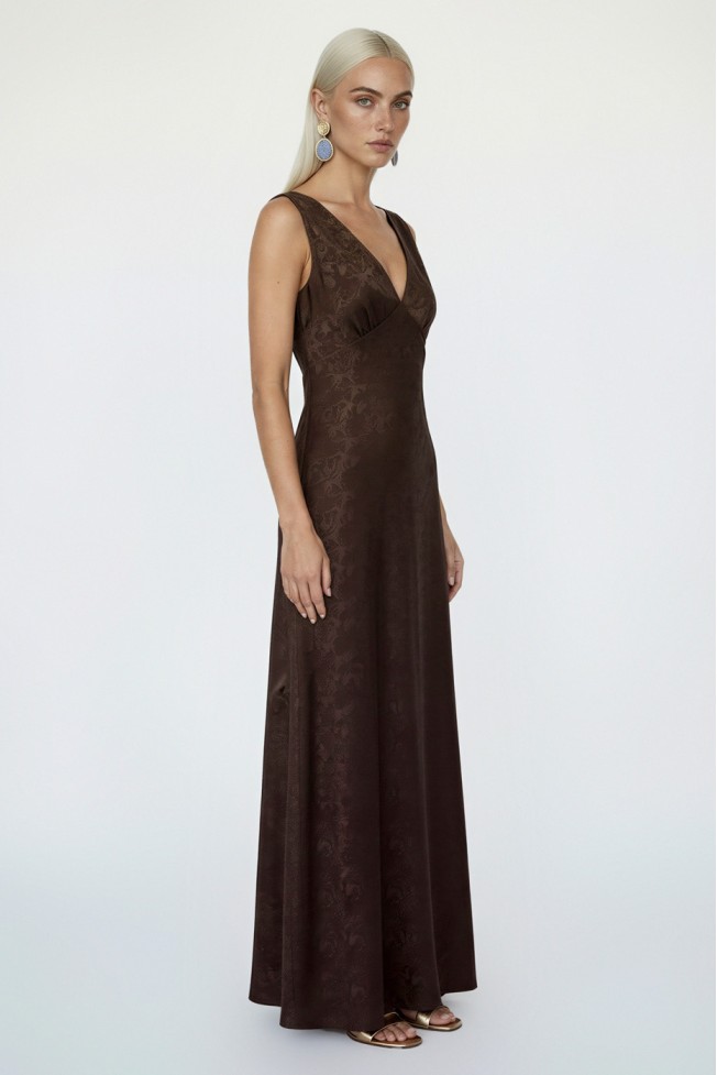 SATIN DRESS WITH TRIANGLE BUST