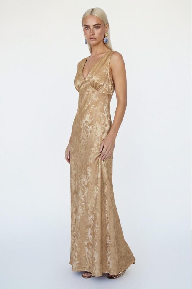 SATIN DRESS WITH TRIANGLE BUST