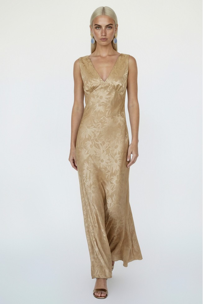 SATIN DRESS WITH TRIANGLE BUST