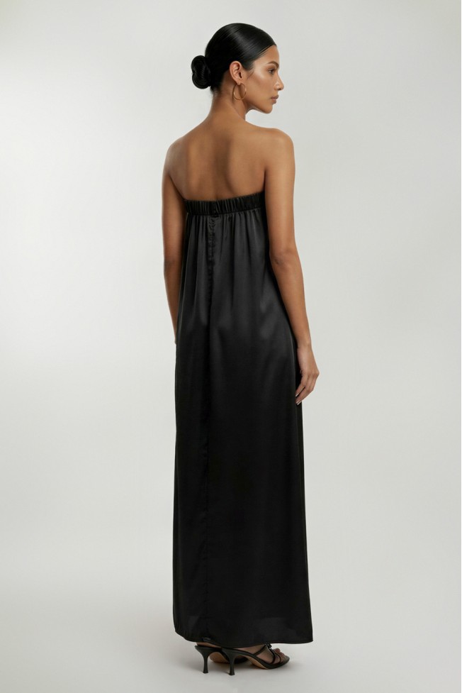 ΦΟΡΕΜΑ STRAPLESS ΣΑΤΕΝ ΜΕ ΛΑΣΤΙΧΟ