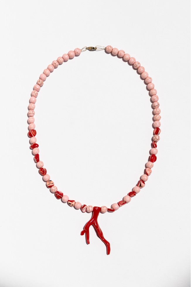 PINK CHAOLITES IVORY NECKLACE