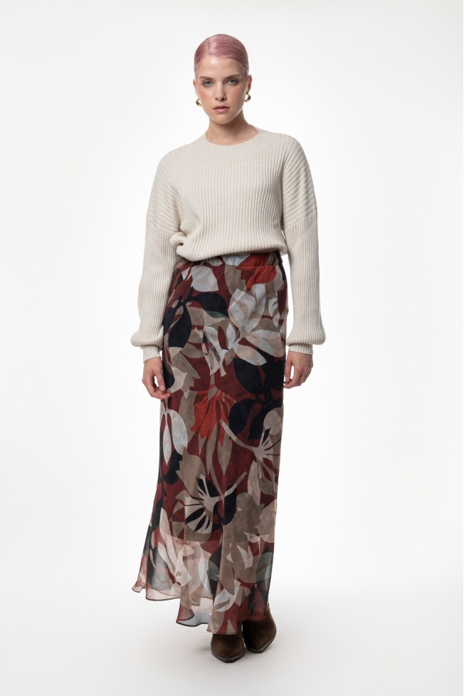 PRINTED SKIRT WITH ELASTIC