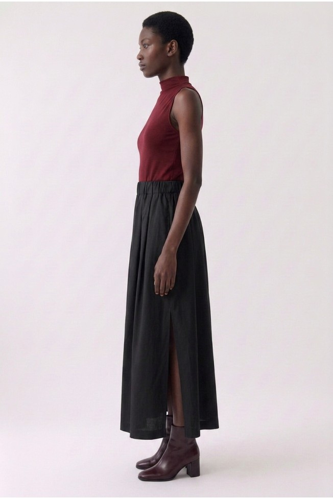 COTTON SKIRT WITH SPLIT