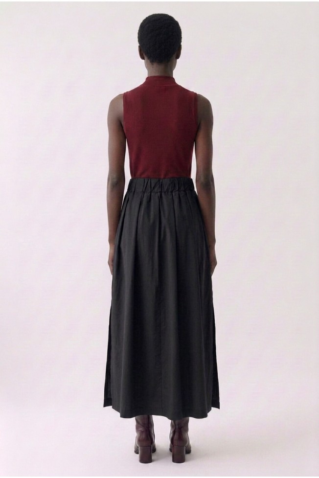 COTTON SKIRT WITH SPLIT