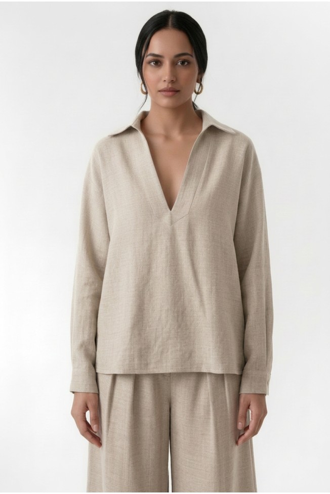 LONG SLEEVE BLOUSE WITH COLLAR