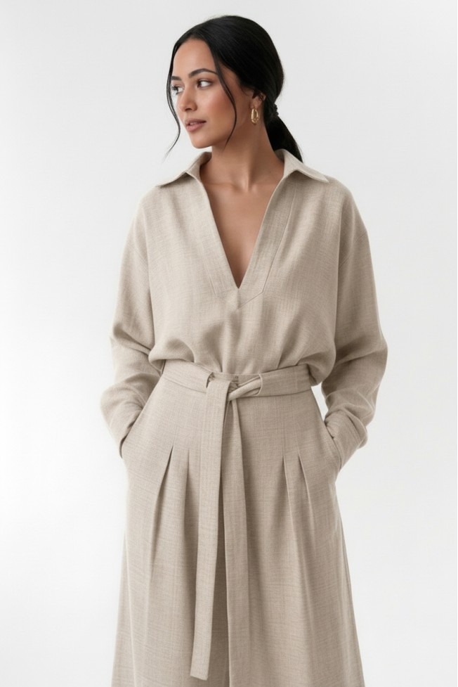 LONG SLEEVE BLOUSE WITH COLLAR