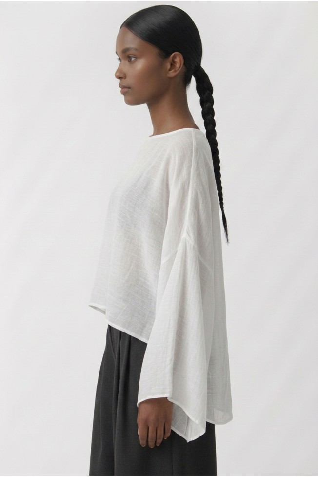 LONG SLEEVE SEE-THROUGH BLOUSE