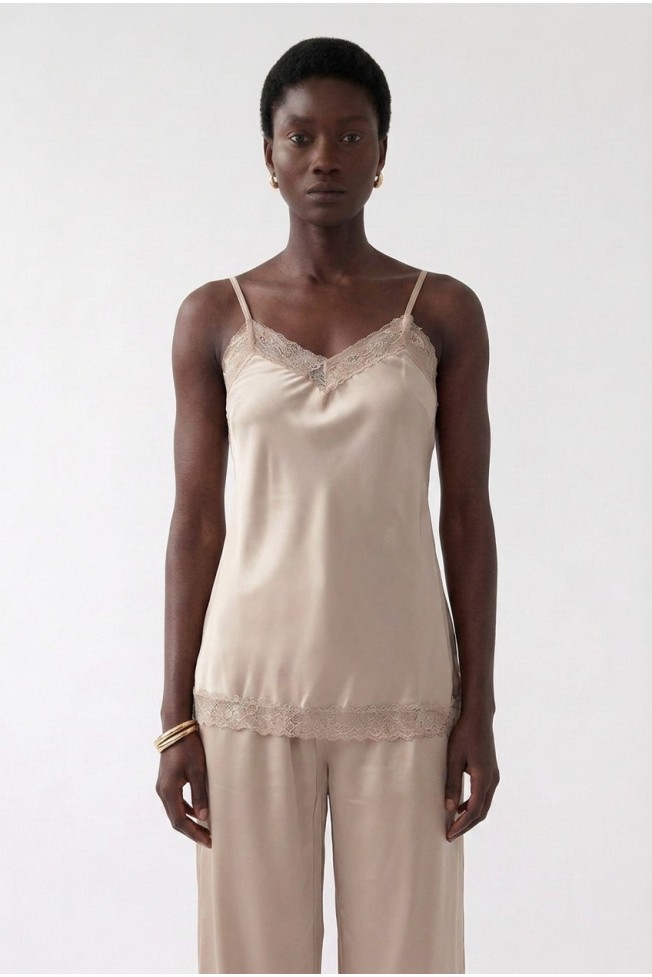 SATIN BLOUSE WITH THIN STRAPS