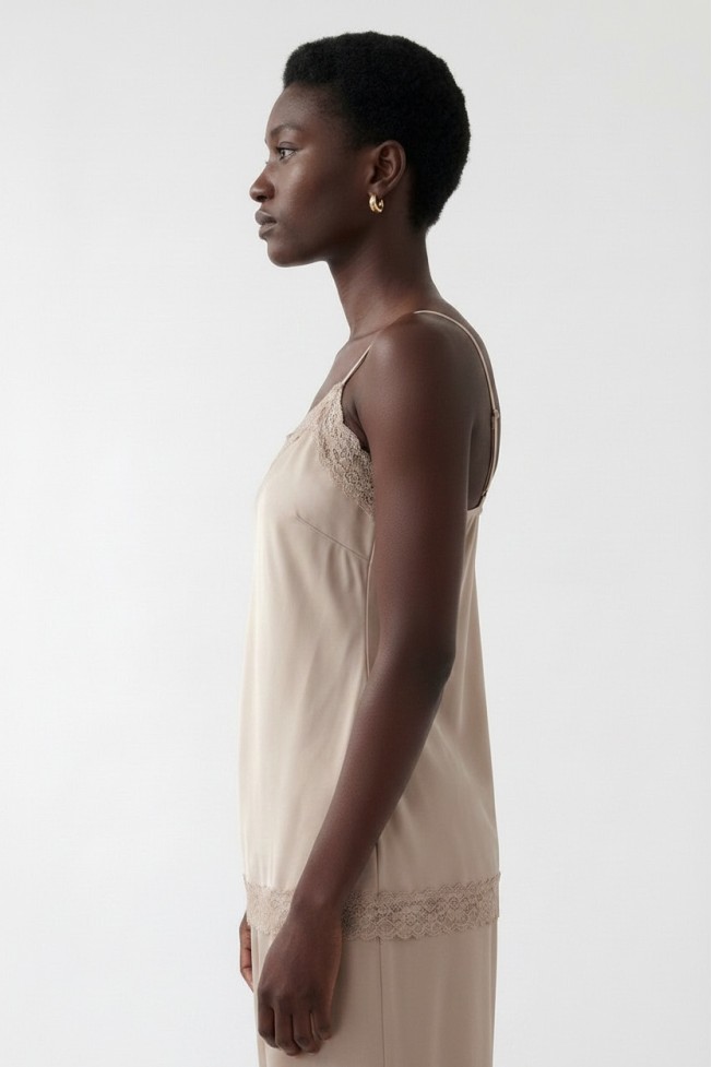 SATIN BLOUSE WITH THIN STRAPS