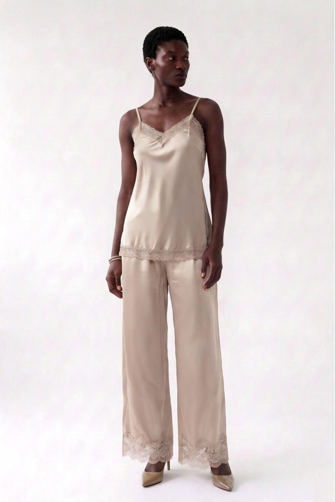 SATIN BLOUSE WITH THIN STRAPS