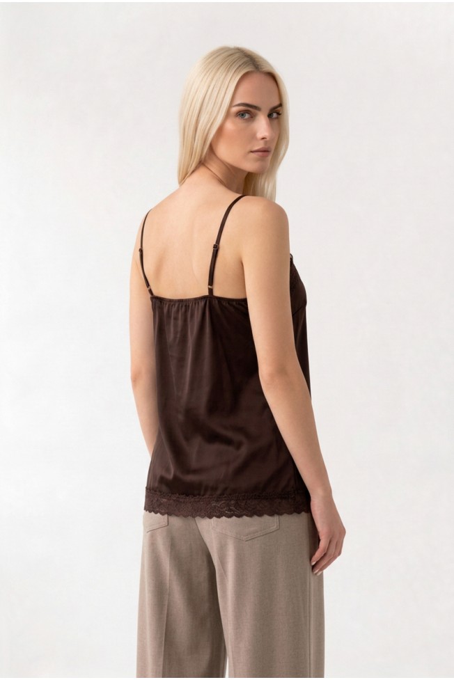 SATIN BLOUSE WITH THIN STRAPS
