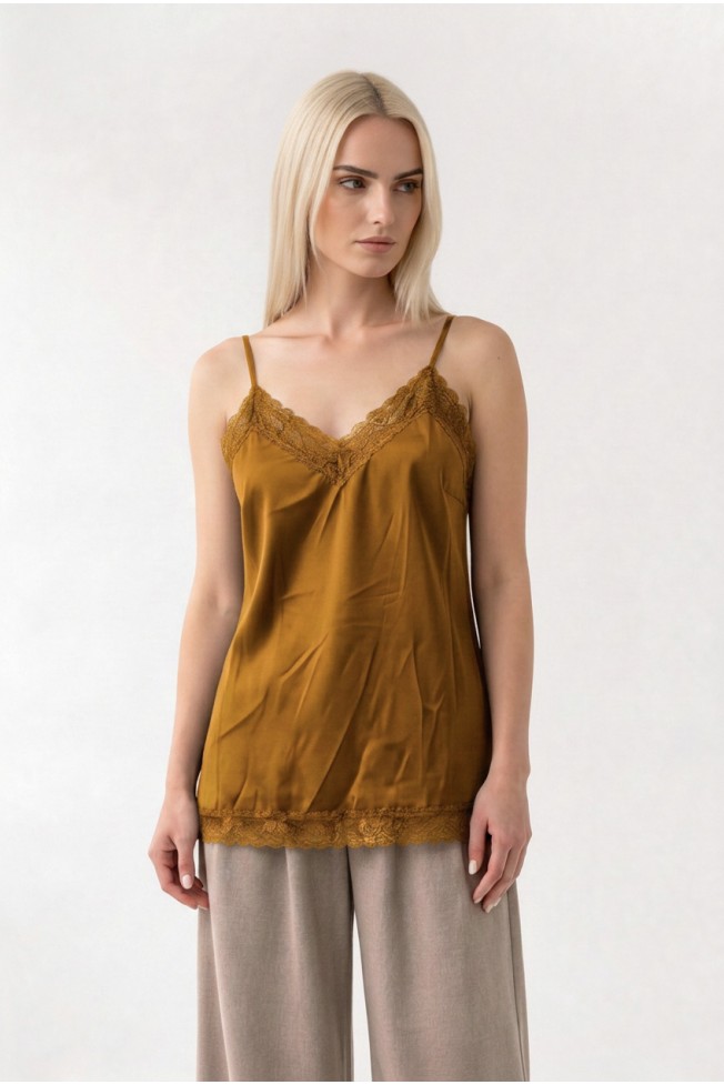 SATIN BLOUSE WITH THIN STRAPS