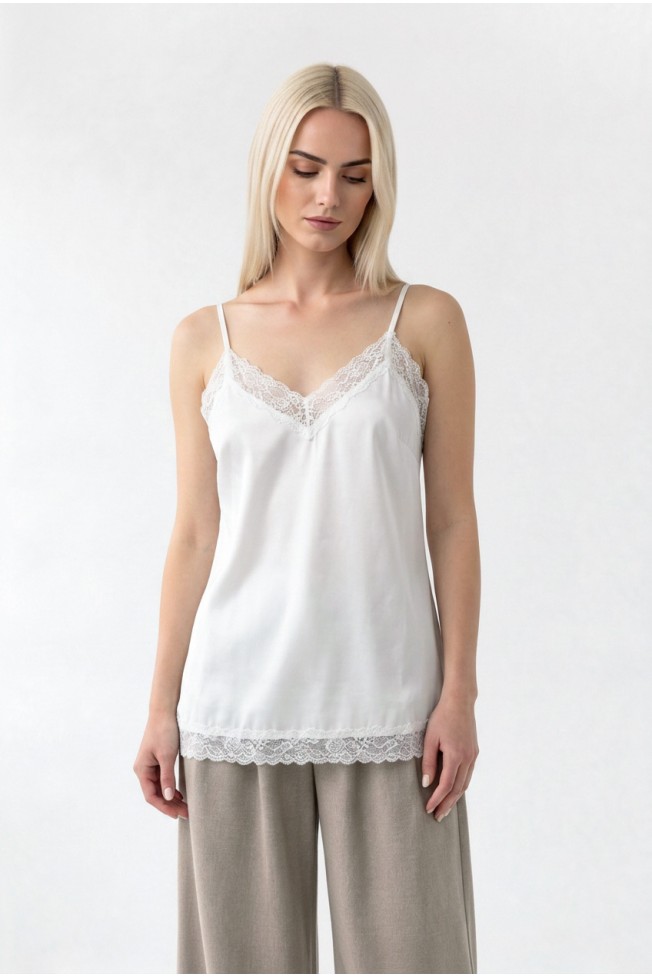 SATIN BLOUSE WITH THIN STRAPS