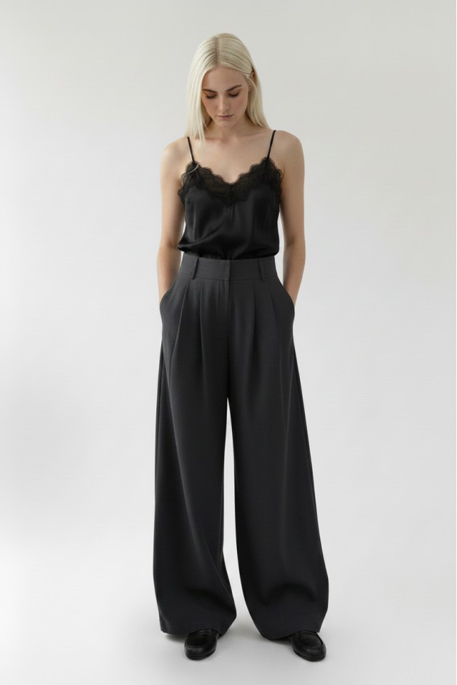 SATIN BLOUSE WITH THIN STRAPS AND BUTTONS