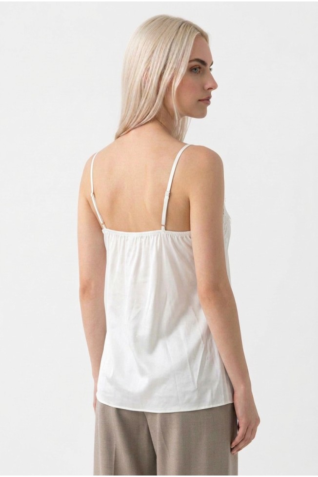 SATIN BLOUSE WITH THIN STRAPS AND BUTTONS