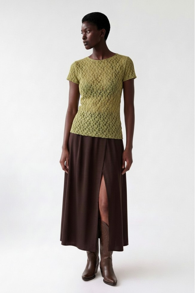 SHORT SLEEVE LACE BLOUSE