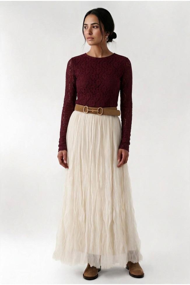 LONG SLEEVE LACE BLOUSE