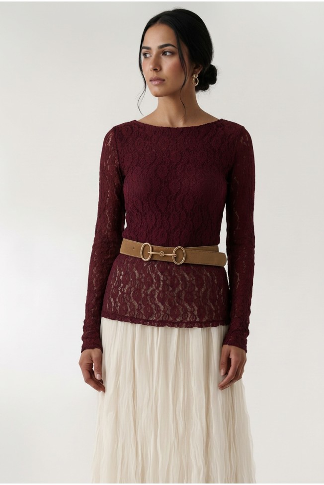LONG SLEEVE LACE BLOUSE