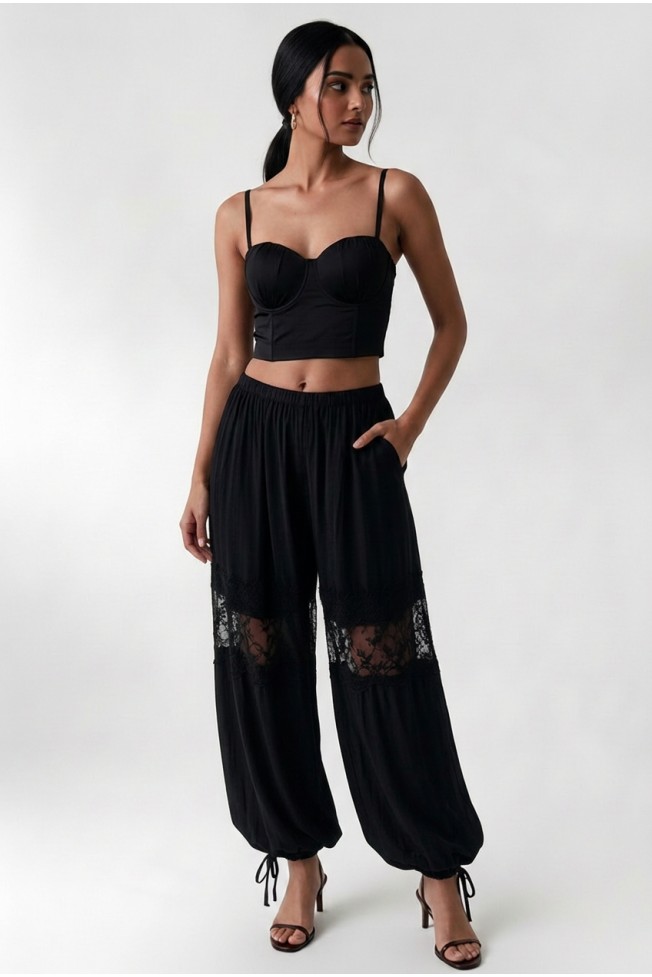 SALVARI PANTS WITH LACE DESIGN