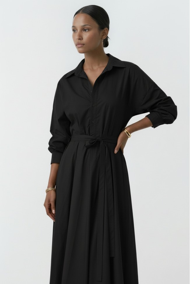 POPLIN SKIRT DRESS WITH BELT