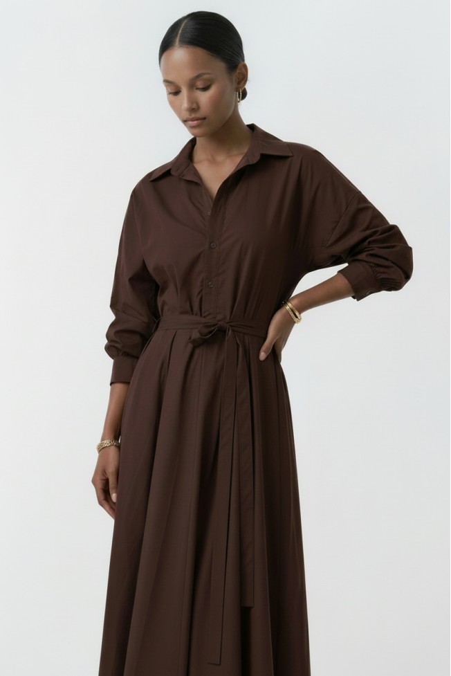 POPLIN SKIRT DRESS WITH BELT