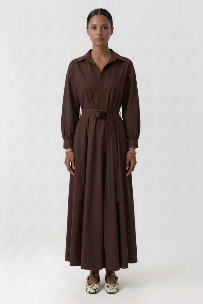 POPLIN SKIRT DRESS WITH BELT